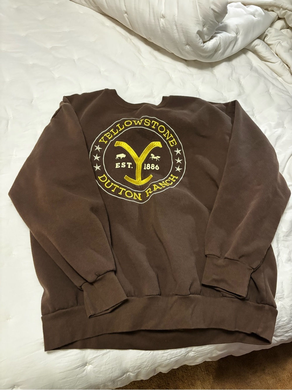 Yellowstone Dutton Ranch Brown Crewneck Sweatshirt